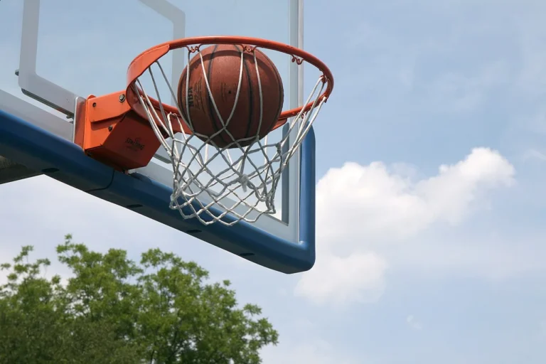 Ballon de basket dans le cercle d’un panier