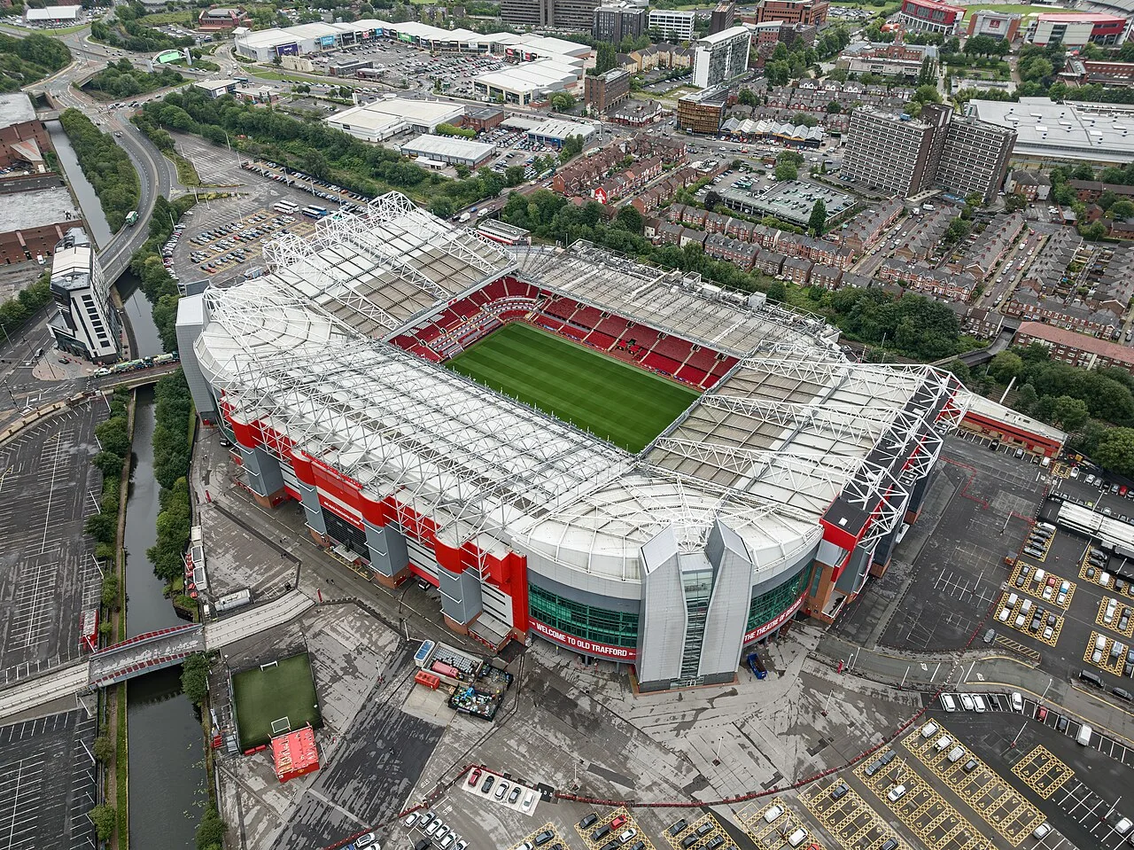 Vue aérienne d’Old Trafford à Manchester