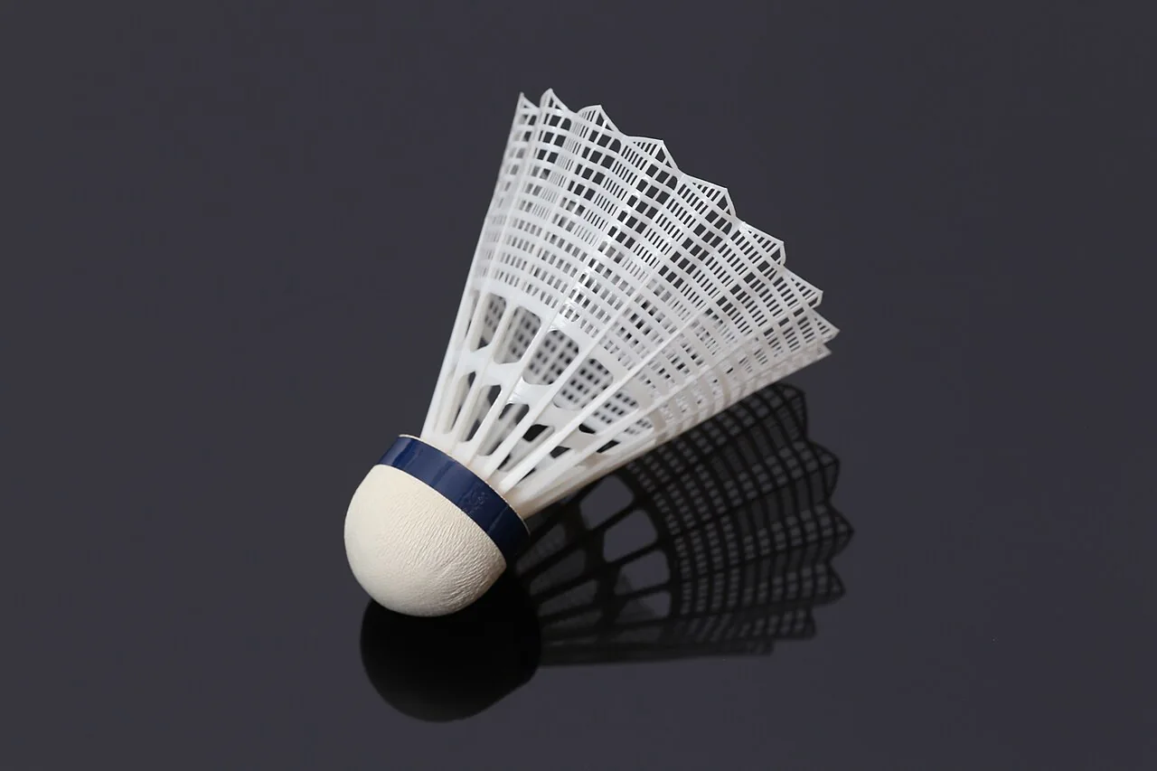 Volant de badminton photographié en gros plan