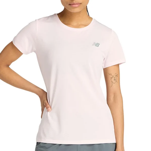 T-Shirt Rose Pale Femme New Balance Sport
